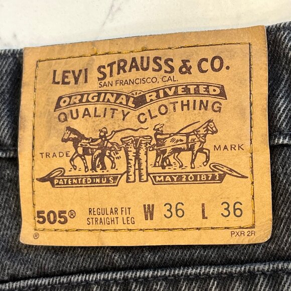 RARE VINTAGE LEVI'S DENIN JEAN 1996 505 REGULAR FIT STRAIGHT LEG W36 L36 - Picture 3 of 16